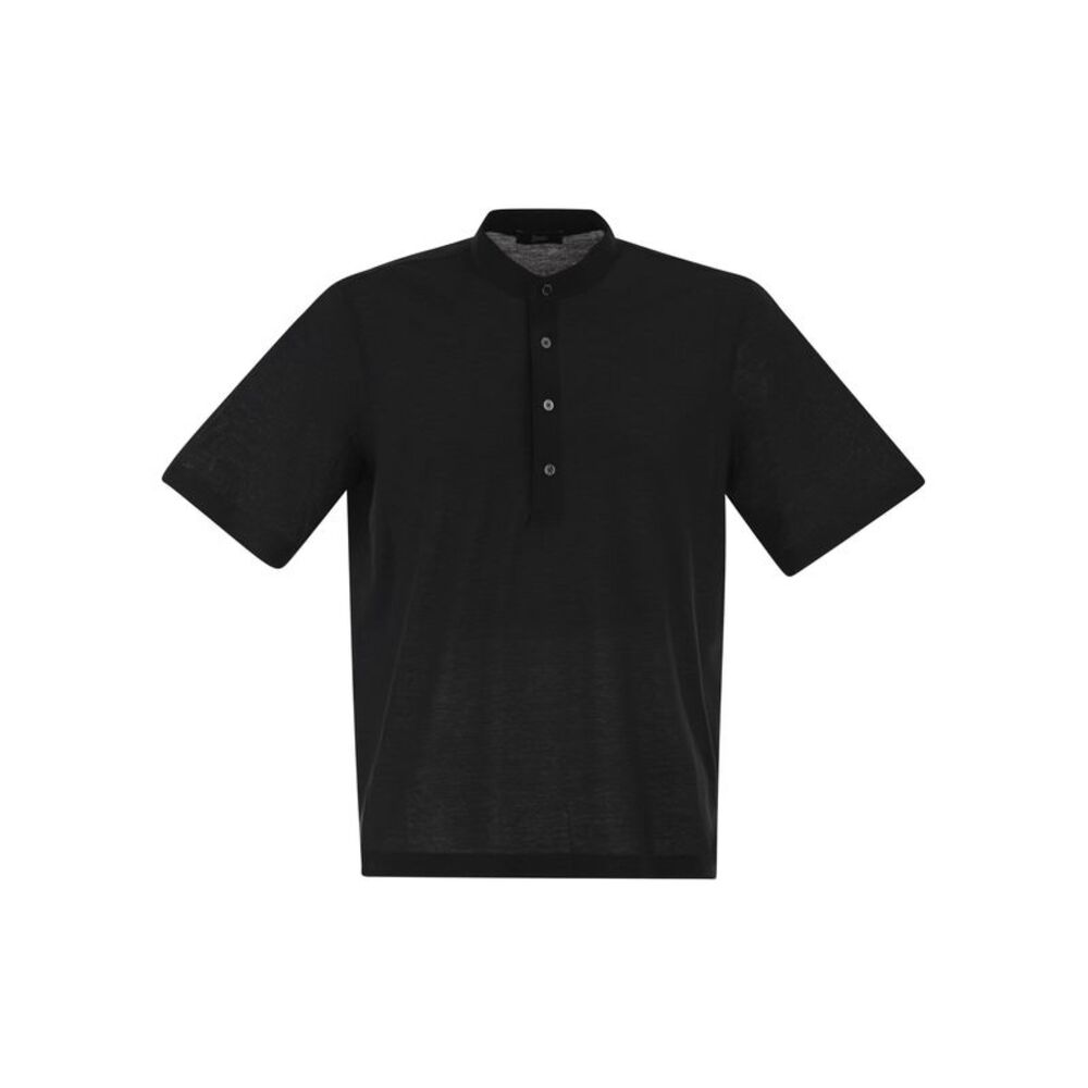 Herno Men Jersey Polo Shirt With Seraph Collar